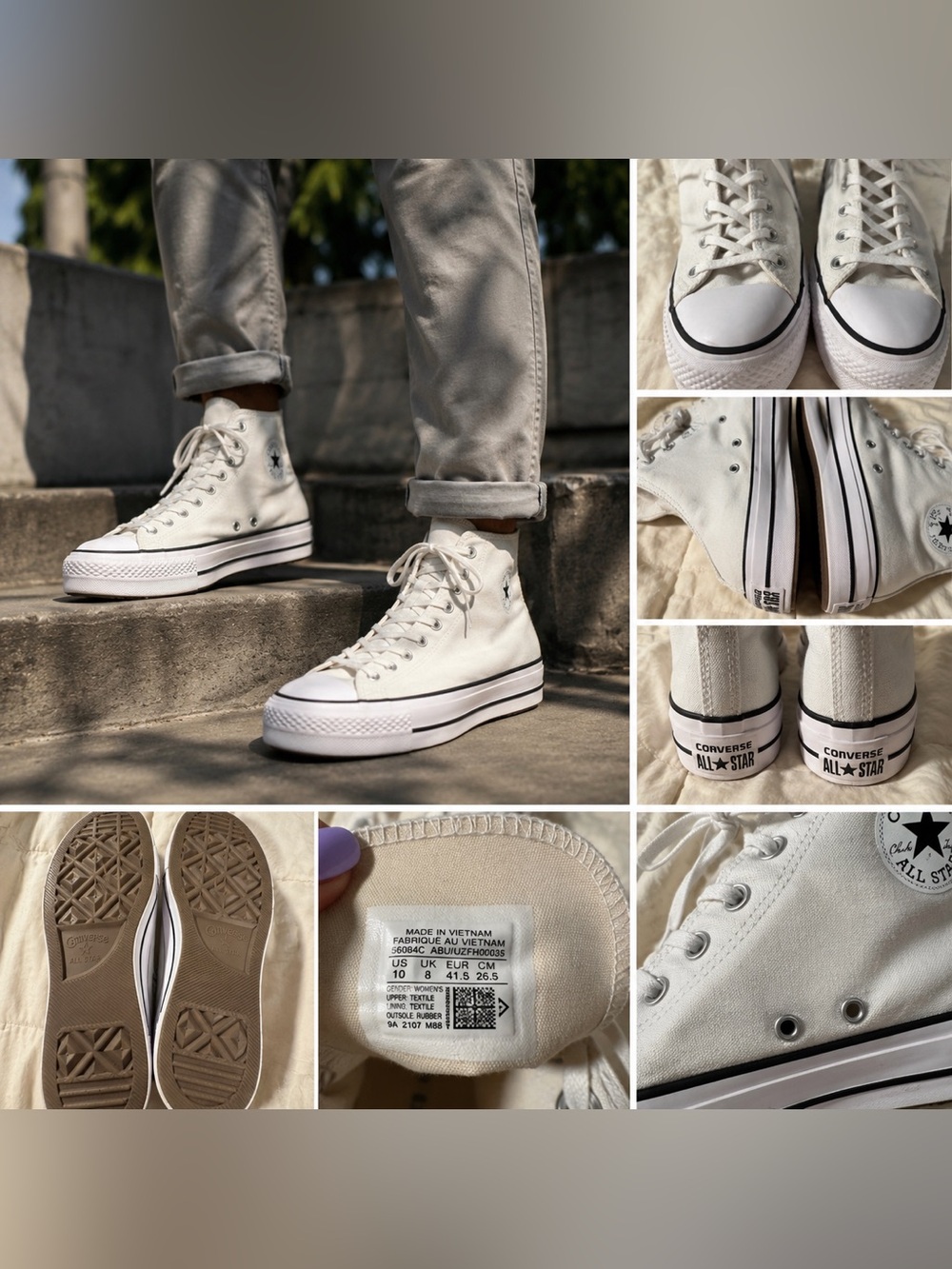 Converse Chuck Taylor All Star Lift Platform High Top White Women’s 10